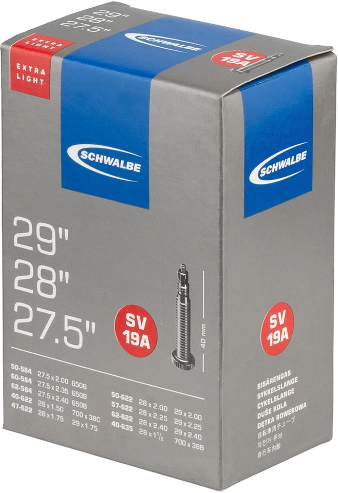 Schwalbe Chambre à Air 19A Extralight Pour 27,5" / 28" / 29" - 5 Pièces – Image 2